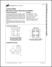 LP324MT datasheet: Micropower Quad Operational Amplifier LP324MT