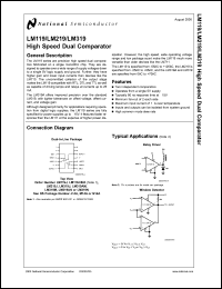LM319AN datasheet: High Speed Dual Comparator LM319AN