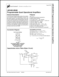 LM346J datasheet: Programmable Quad Operational Amplifier LM346J