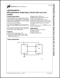 LM3701XCBP-308 datasheet: Microprocessor Supervisory Circuit with Low Line Output LM3701XCBP-308