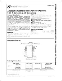 ADC0802MWC datasheet: 8-Bit µP Compatible A/D Converters ADC0802MWC