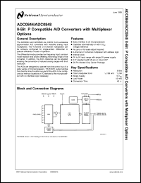 ADC0848BJ datasheet: 8-Bit Microprocessor Compatible A/D Converter with Multiplexer Option ADC0848BJ