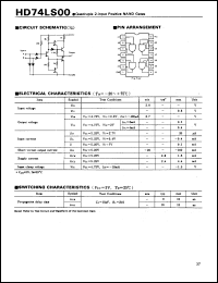 HD74LS00P datasheet: Quadruple 2-input positive NAND gates HD74LS00P