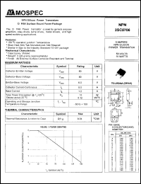 2SC5706 datasheet: NPN power transistor is used by general purpose amplifiers, relay drivers,  lamp drivers, motor drivers, and high speed switching applications, 5A, 50V 2SC5706