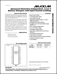 MAX1645AEEI datasheet: Advanced chemistry-independent, level 2 battery chargers with input current limiting MAX1645AEEI