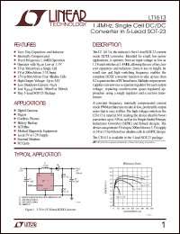 LT1613CS5 datasheet: 1.4MHz, single cell DC/DC converter LT1613CS5