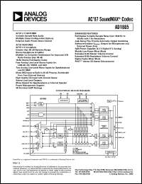AD1885JST datasheet: 0.3-3.6V; 10mA; AC 97 soundMAX codec AD1885JST