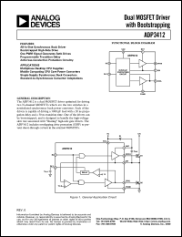 ADP3412JR datasheet: 0.3-8V; dual MOSFET driver with bootstrapping. For multiphase desktop CPU supplies, mobile computing CPU core power converters ADP3412JR