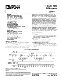 AD6645/PCB datasheet: 0.3-6V; 14-bit, 80MSPS A/D converter AD6645/PCB