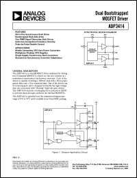 ADP3414JR datasheet: 0.3-8V; dual bootstrapped MOSFET driver ADP3414JR