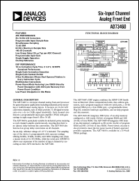 AD73460BB-80 datasheet: 0.3-4.6V; six-input channel analog front end AD73460BB-80