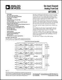 AD73360LAR datasheet: 0.3-4.6V; six-input channel analog front end. For general-purpose analog input AD73360LAR