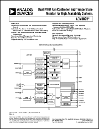 ADM1029ARQ datasheet: 6.5V; dual PWM fan controller and temperature monitor for high availability systems ADM1029ARQ