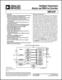 ADM1030ARQ datasheet: 6.5V; intelligent temperature monitor and PWM fan controller ADM1030ARQ