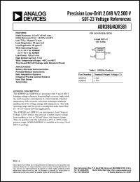 ADR381ART-REEL datasheet: 18V; precision low-drift 2.048V / 2.500V SOT-23 voltage reference. For bettery-powered instrumentation, portable medical instruments and data acquisition systems ADR381ART-REEL
