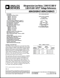 ADR423ARM-REEL7 datasheet: 18V; ultraprecision low-noise, 2.048V / 2.500V / 3.00V / 5.00V XFET voltage reference. For bettery-powered instrumentation, portable medical instruments, precision data acquisition systems, high resolution converters ADR423ARM-REEL7