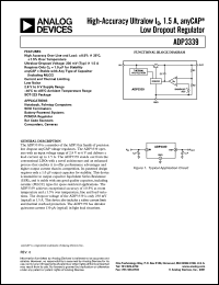 ADP3339AKC-1.8 datasheet: 0.3-8.5V; high-accuracy ultralow Ig, 1.5A, anyCAP low dropout regulator. For notebook, palmtop computers, SCSI terminators, battery-powered systems, PCMCIA regulator ADP3339AKC-1.8