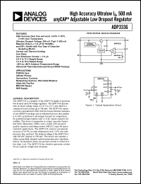 ADP3336 datasheet: 0.3-16V; high accuracy ultralow Ig, 500mA anyCAP adjustable low dropout regulator. For PCMCIA card, cellular phones, camcorders, cameras ADP3336