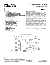 AD9826KRS datasheet: Complete 16-bit imaging signal processor. For flatbed document scanners, digital copier, multifunction peripherals AD9826KRS