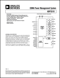 ADP3510ARU datasheet: 0.3-10V; CDMA power management system. For CDMA handsets ADP3510ARU