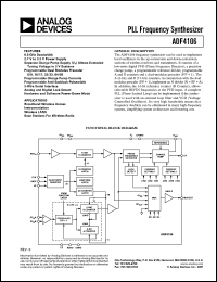 ADF4106BCP datasheet: 0.3-3.6V; PLL frequency synthesizer ADF4106BCP