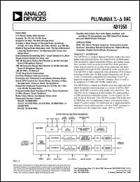 AD1958YRS datasheet: 0.3-6V; PLL/multibit DAC. For DVD, CD home theater systems, automotive audio systems, sampling musical keyboards, digital mixing consoles, digital audio effects processors AD1958YRS