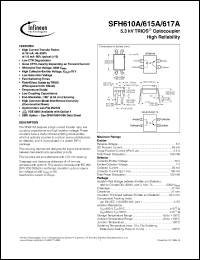 SFH610A datasheet: Optocoupler high reliability, isolation 5300V SFH610A