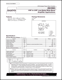 2SC5503 datasheet: NPN Epitaxial Planar Silicon Transistor VHF to UHF Low-Noise Wide-Band Amplifier Applications 2SC5503