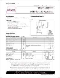 2SC5567 datasheet: NPN Epitaxial Planar Silicon Transistors DC/DC Converter Applications 2SC5567