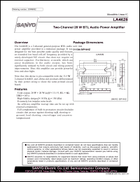 LA4628 datasheet: Two-Channel 20 W BTL Audio Power Amplifier LA4628