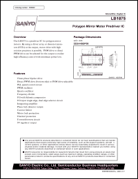 LB1875 datasheet: Polygon Mirror Motor Predriver IC LB1875