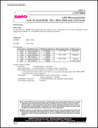 LC573904 datasheet: 4-Bit Microcontroller with 4K-Byte ROM, 120 x 4 Bits RAM and LCD Driver LC573904