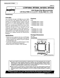 LC587204A datasheet: 4-bit Single-chip Microcontrollers LCD driver ROM: 2, 4, 6, or 8 K x 16 bits, RAM: 512 x 4 bits LC587204A