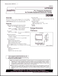 LC72122V datasheet: PLL Frequency Synthesizer for Portable Equipment Electronic Tuning LC72122V