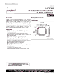 LC72708E datasheet: FM Multiplex Broadcast Reception IC for Mobile VICS Systems LC72708E