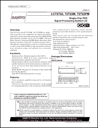 LC72722 datasheet: Single-Chip RDS Signal-Processing System LSI LC72722