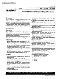 LC73750 datasheet: Serial I/O Dialler with Keyboard Input Functions LC73750