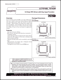LC75742W datasheet: 1/2 Duty VFD Driver with Key Input Function LC75742W