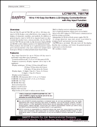 LC75817W datasheet: 1/8 to 1/10 Duty Dot Matrix LCD Display Controller/Driver with Key Input Function LC75817W