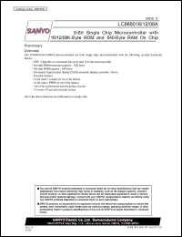 LC868008A datasheet: 8-Bit Single Chip Microcontroller with 16/12/08K-Byte ROM and 640-Byte RAM On Chip LC868008A