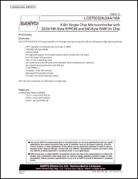 LC875032A datasheet: 8-Bit Single Chip Microcontroller with 32/24/16K-Byte EPROM and 640-Byte RAM On Chip LC875032A