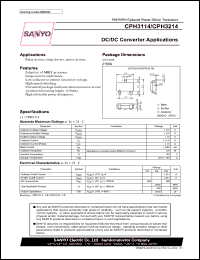 CPH3114 datasheet: PNP Epitaxial Planar Silicon Transistors DC/DC Converter Applications CPH3114