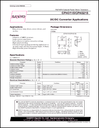 CPH3215 datasheet: NPN Epitaxial Planar Silicon Transistors DC/DC Converter Applications CPH3215