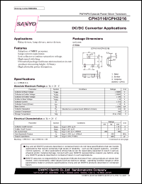 CPH3216 datasheet: NPN Epitaxial Planar Silicon Transistors DC/DC Converter Applications CPH3216