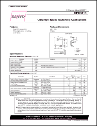 CPH3313 datasheet: P-Channel Silicon MOSFET Ultrahigh-Speed Switching Applications CPH3313
