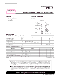 CPH3407 datasheet: N-Channel Silicon MOSFET Ultrahigh-Speed Switching Applications CPH3407