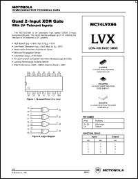 MC74LVX86DR2 datasheet: Quad 2-Input XOR Gate with 5V-Tolerant Inputs MC74LVX86DR2