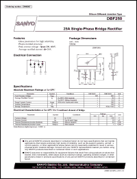 DBF250 datasheet: Silicon Diffused Junction Type 25A Single-Phase Bridge Rectifier DBF250