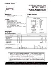 2SA1852 datasheet: PNP Epitaxial Planar Silicon Transistors High Definition CRT Display Video Output Applications 2SA1852