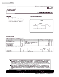 DSA26G datasheet: Diffused Junction Type Silicon Diode 2.6A Power Rectifier DSA26G